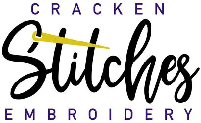 A logo for cracken stitchery and broidery.